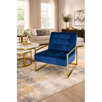 Oslo Velvet Accent Chair with Metal Base 