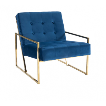 Oslo Velvet Accent Chair with Metal Base 