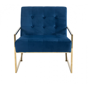 Oslo Velvet Accent Chair with Metal Base 