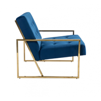 Oslo Velvet Accent Chair with Metal Base 