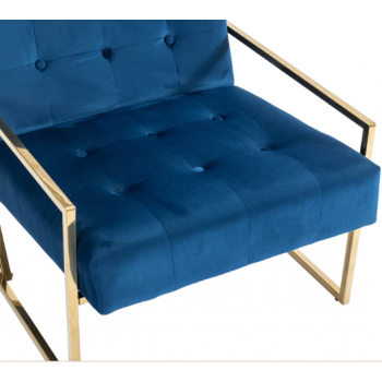 Oslo Velvet Accent Chair with Metal Base 