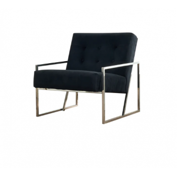 Oslo Velvet Accent Chair with Metal Base 