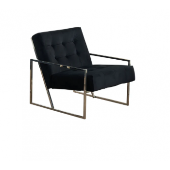Oslo Velvet Accent Chair with Metal Base 