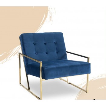 Oslo Velvet Accent Chair with Metal Base 