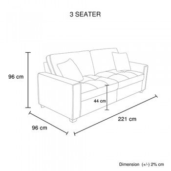 Victoria 3 Seater Sofa with Premium Polyester Fabric and Pocket Spring Support