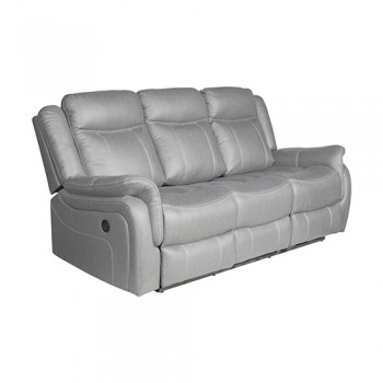 Fabric Electric Recliner Sofa Set - Bently 3+2 Seater with Modern LED & USB Features in Premium Grey