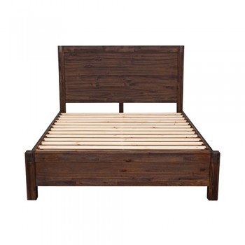 Solid Acacia Timber Bed Frame Nikoly – Modern Rustic Design in Multiple Sizes and Colors