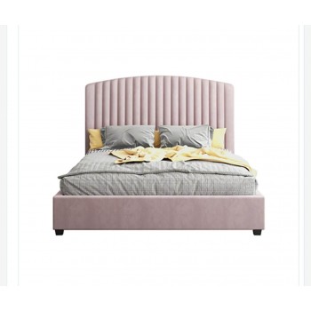 Delvin Pink Velvet Upholstery Bed Frame