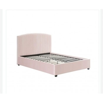 Delvin Pink Velvet Upholstery Bed Frame