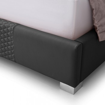 Franco Bed Frame Air Leather Padded Upholstery Stainless Steel Feet