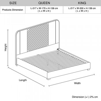 Franco Bed Frame Air Leather Padded Upholstery Stainless Steel Feet