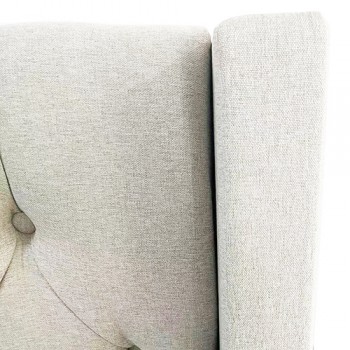 Prado Winged Grey Linen Fabric Gas Lift Multiple Sizes Bed Frame