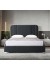 Air Leather Bed Frame - Franco Padded Upholstery with Polished Stainless Steel Feet 