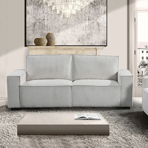 2.5 Seater Fabric Sofa - Katrina Grey Upholstery with Modern Wooden Structure