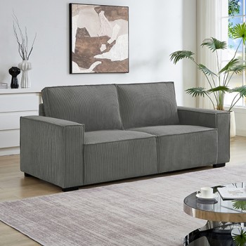 2.5 Seater Fabric Sofa - Katrina Grey Upholstery with Modern Wooden Structure