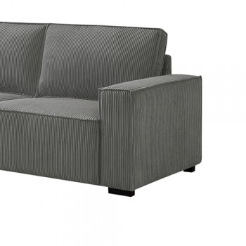 2.5 Seater Fabric Sofa - Katrina Grey Upholstery with Modern Wooden Structure