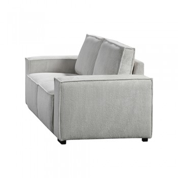 2.5 Seater Fabric Sofa - Katrina Grey Upholstery with Modern Wooden Structure
