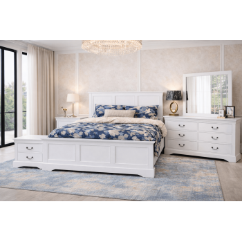 Caila 4 Pcs (Dresser) Solid Wood Bedroom Suite In Multiple Size & Colour