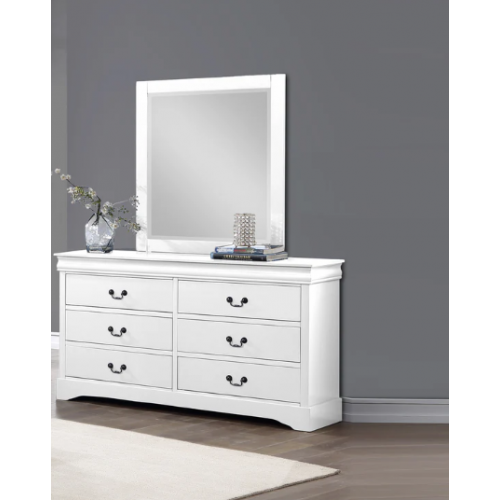 Caila Solid Wooden 6 Drawers Dresser Metal Handles Multiple Colour