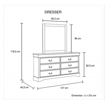 Caila 4 Pcs (Dresser) Solid Wood Bedroom Suite In Multiple Size & Colour