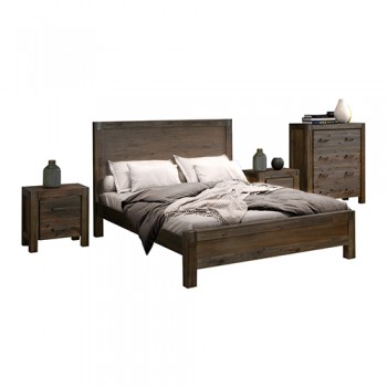 Hardwood Bedroom Furniture Package Nikoly – 4-Piece Solid Acacia Timber Set with Essential Storage