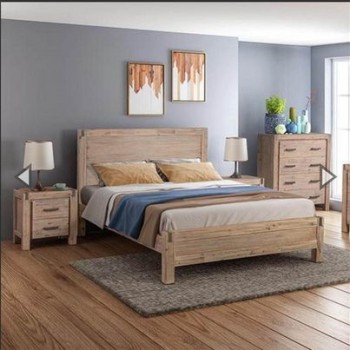 Hardwood Bedroom Furniture Package Nikoly – 4-Piece Solid Acacia Timber Set with Essential Storage