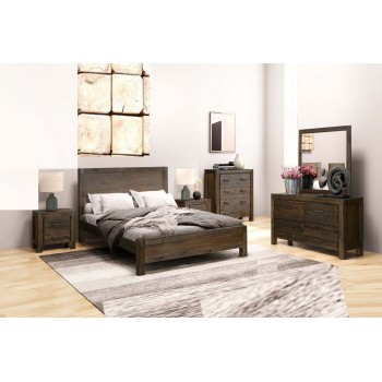 Solid Acacia Timber Bedroom Suite Nikoly – Complete 5-Piece Natural Wood Furniture Set with Multiple Sizes
