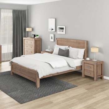 Nikoly 4 Pcs (Tallboy) Solid Acacia Bedroom Suite in Multiple Size& Color 