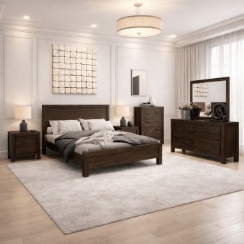 Nikoly 5 Pcs Bedroom Suite In Acacia Timber In Multiple Size & Colour