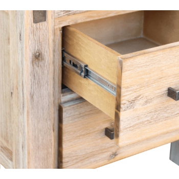 Nikoly Solid Acacia 2 Drawer Bedside Table