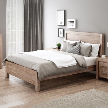 Solid Acacia Timber Bedroom Suite Nikoly – Complete 5-Piece Natural Wood Furniture Set with Multiple Sizes