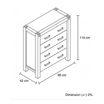 Hardwood Bedroom Furniture Package Nikoly – 4-Piece Solid Acacia Timber Set with Essential Storage
