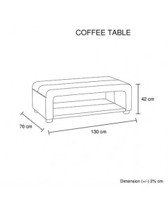 Leather Coffee Table with Storage - Diana Premium Bonded Leather with Tempered Glass Top in Black