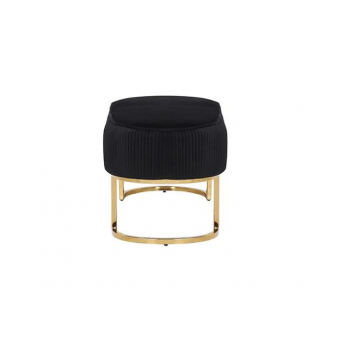 Enzo Bench Chair Velvet Fabric Padded Upholstered Seat Wooden Frame Iron Feet Shiny Golden 