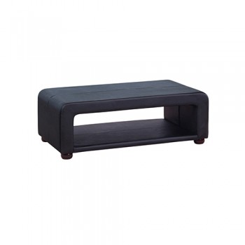 Diana Black Faux Leather Coffee Table With Open Storage 