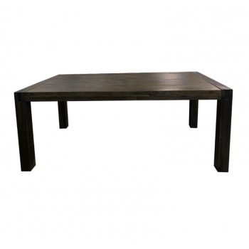 Nikoly Solid Acacia Timber Medium Size Dining Table With 6X Linen Upholstered Chair