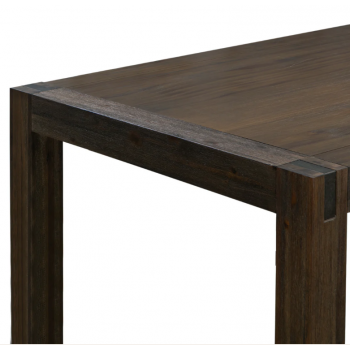Nikoly Solid Acacia Timber Medium Size Dining Table With 6X Linen Upholstered Chair