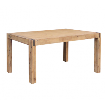 Nikoly Solid Acacia Timber Medium Size Dining Table With 6X Linen Upholstered Chair