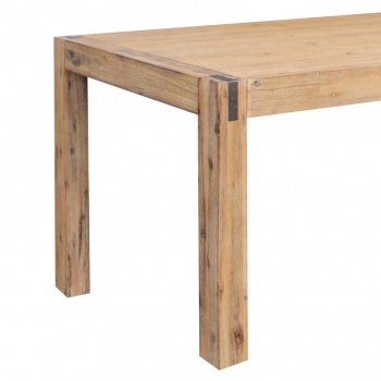 Nikoly Solid Acacia Timber Medium Size Dining Table With 6X Linen Upholstered Chair
