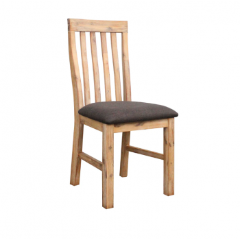 Nikoly Solid Acacia Timber Medium Size Dining Table With 6X Linen Upholstered Chair