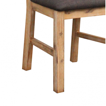 Nikoly Solid Acacia Timber Medium Size Dining Table With 6X Linen Upholstered Chair