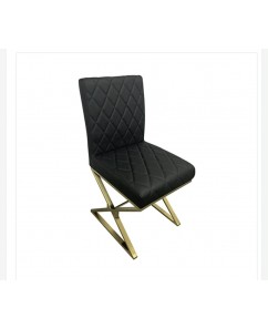 Black PU Leather Dining Chairs - Elena Set of 2 with Modern Vertical Stitching & Chrome Legs