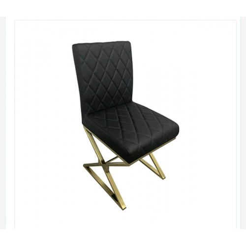 Black PU Leather Dining Chairs - Elena Set of 2 with Modern Vertical Stitching & Chrome Legs