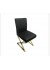 Black PU Leather Dining Chairs - Elena Set of 2 with Modern Vertical Stitching & Chrome Legs 