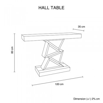 Crushed Crystal Hall Table - Masha Silver Mirror MDF with Modern Zigzag Design
