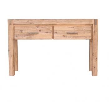 Nikoly Solid Acacia Hall Table with 2 Drawers