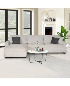 Victoria Corner Sofa Chaise with Reversible Console and Premium Fabric