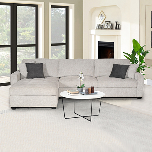 Victoria Corner Sofa Chaise with Reversible Console and Premium Fabric