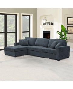 Victoria Corner Sofa Chaise with Reversible Console and Premium Fabric