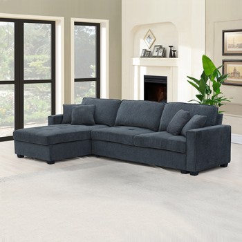 Victoria Corner Sofa Chaise with Reversible Console and Premium Fabric